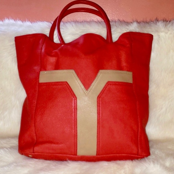Yves Saint Laurent Handbags - NWOT YSL Lucky Chyc Two Tone Shopper Tote